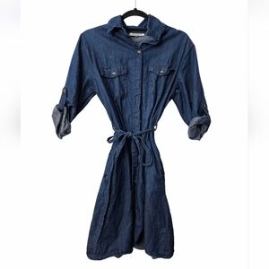 Speed Limit Blue Denim Shirt Mini Dress Sz L